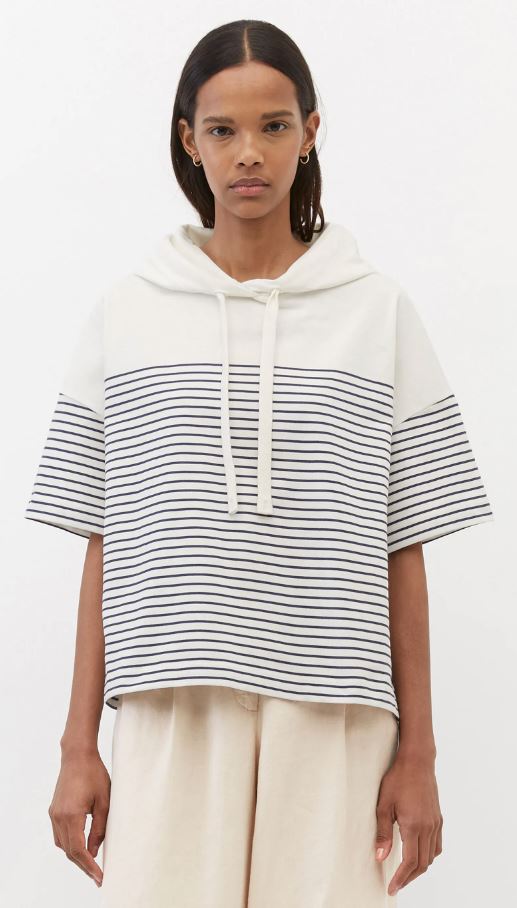Sweatshirt, hood, short sleeves, pl