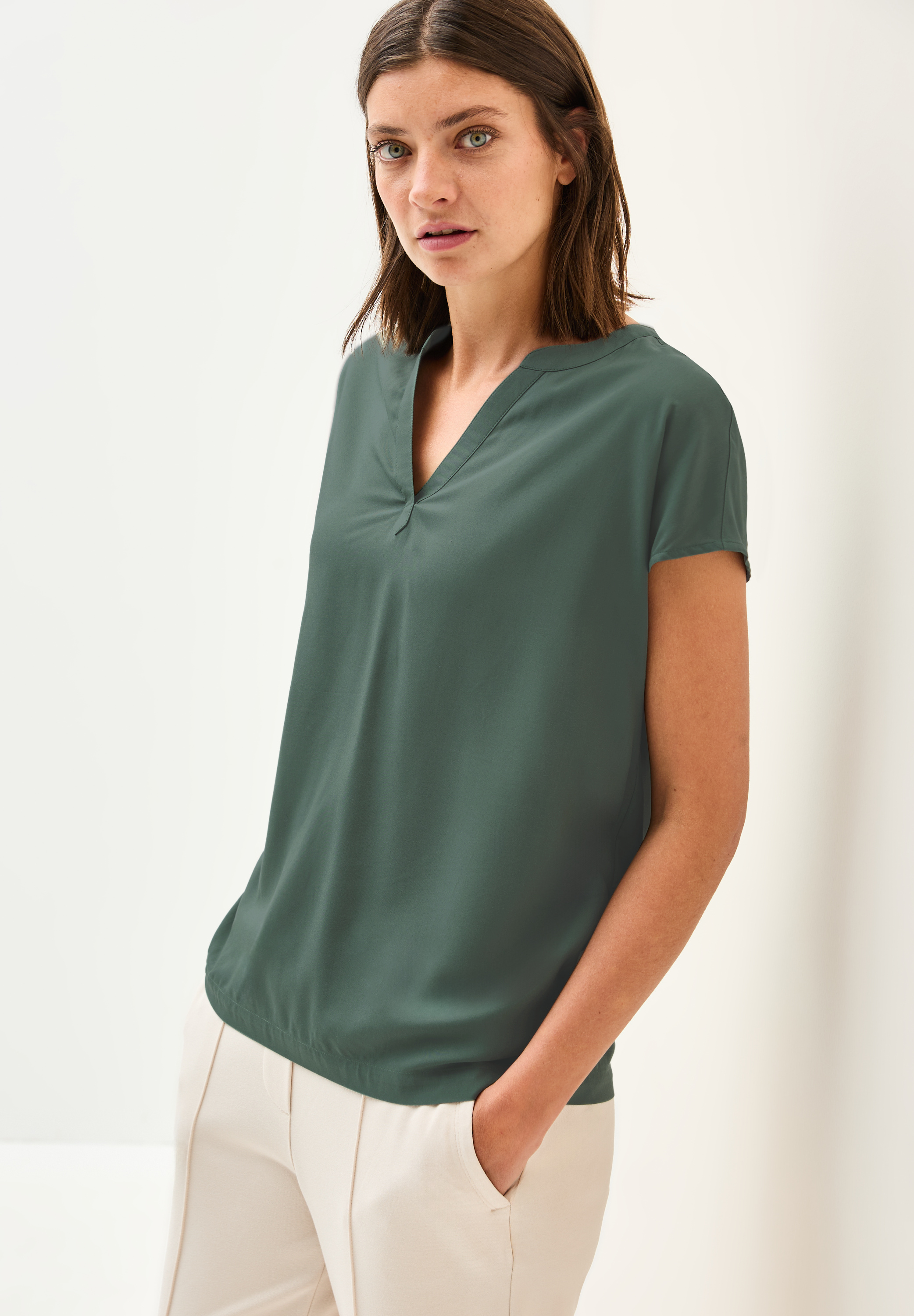 Blusenshirt in Unifarbe