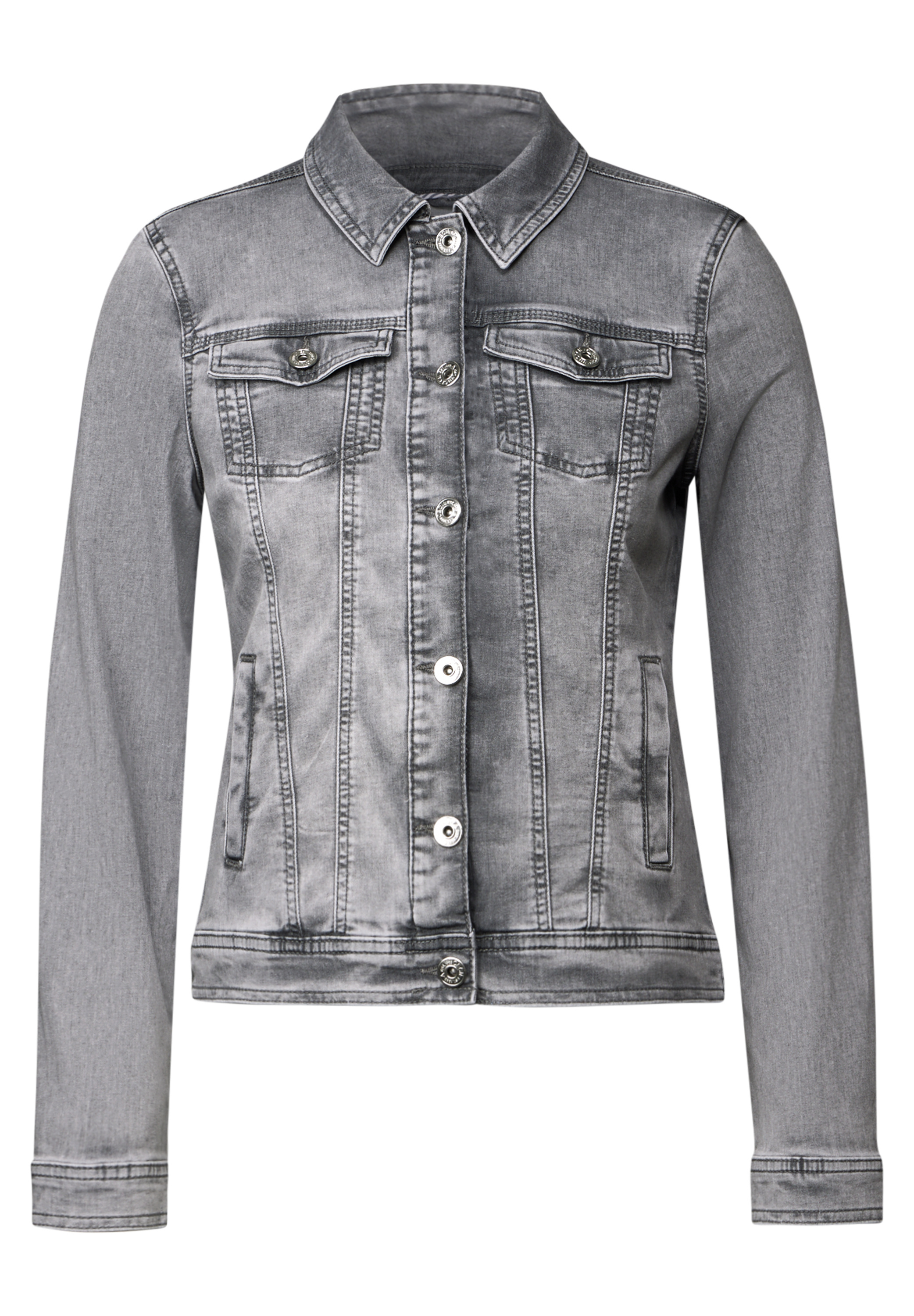 Jeansjacke mit Hemdkragen