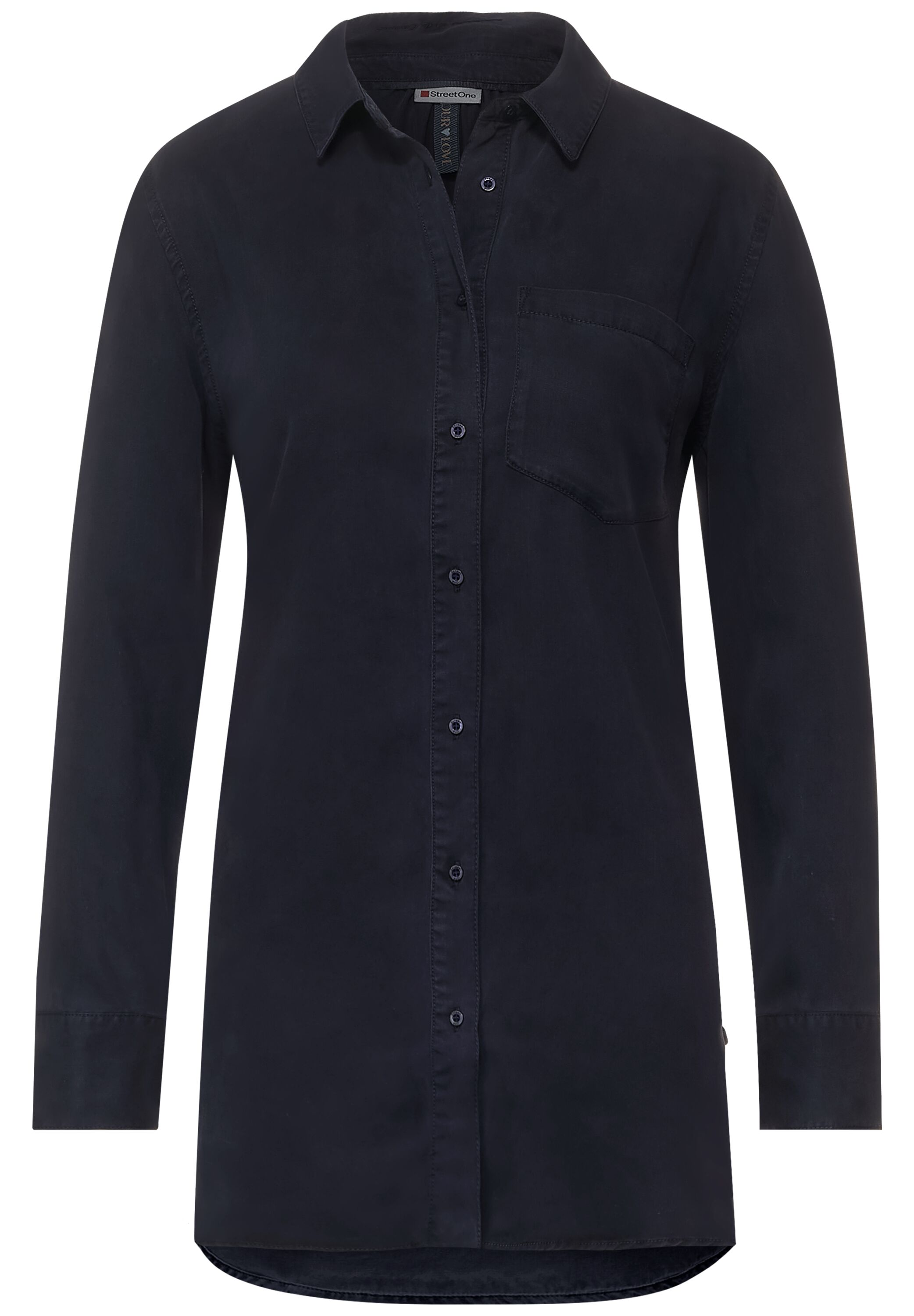 Longbluse mit Brusttasche