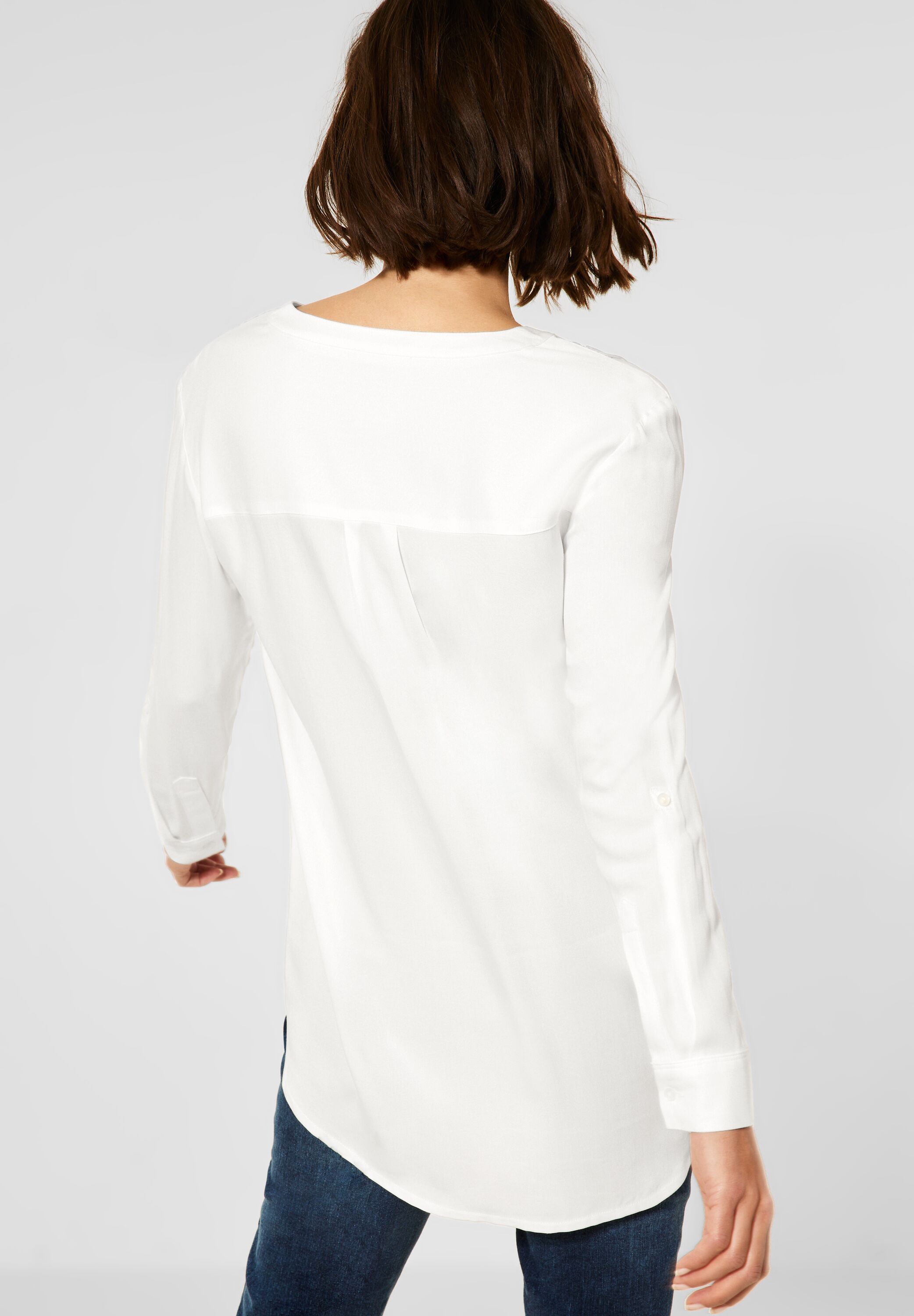 Lange Bluse in Unifarbe