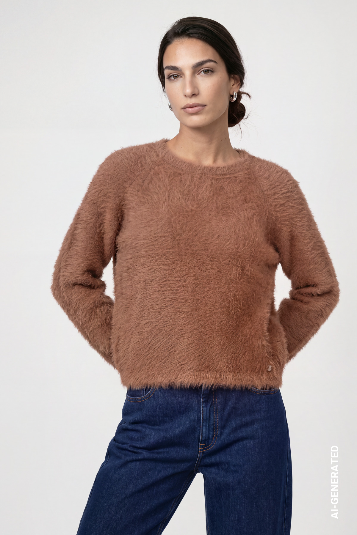 Strickpullover aus Plüschgarn