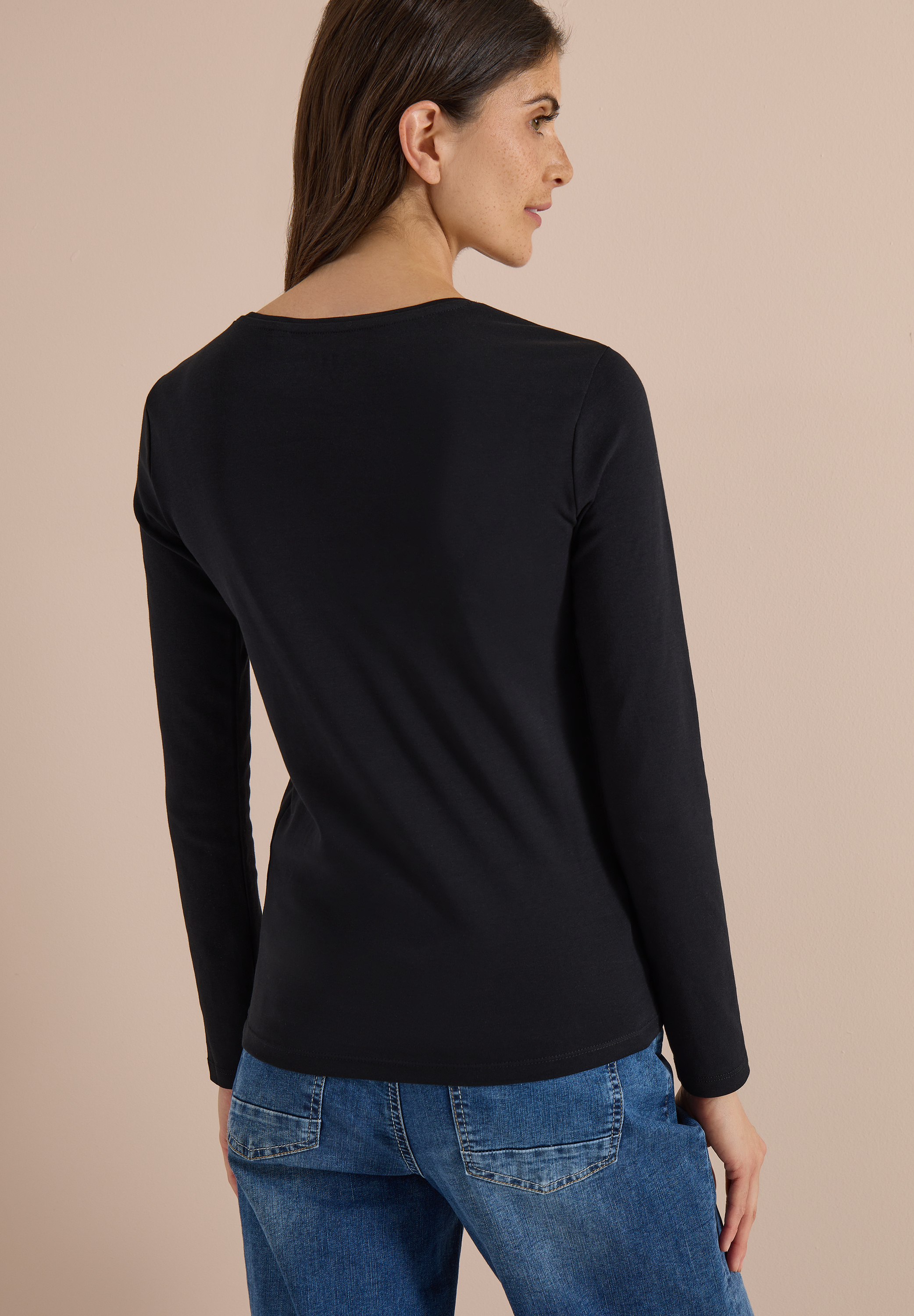 Basic Langarm Shirt mit Rundhals