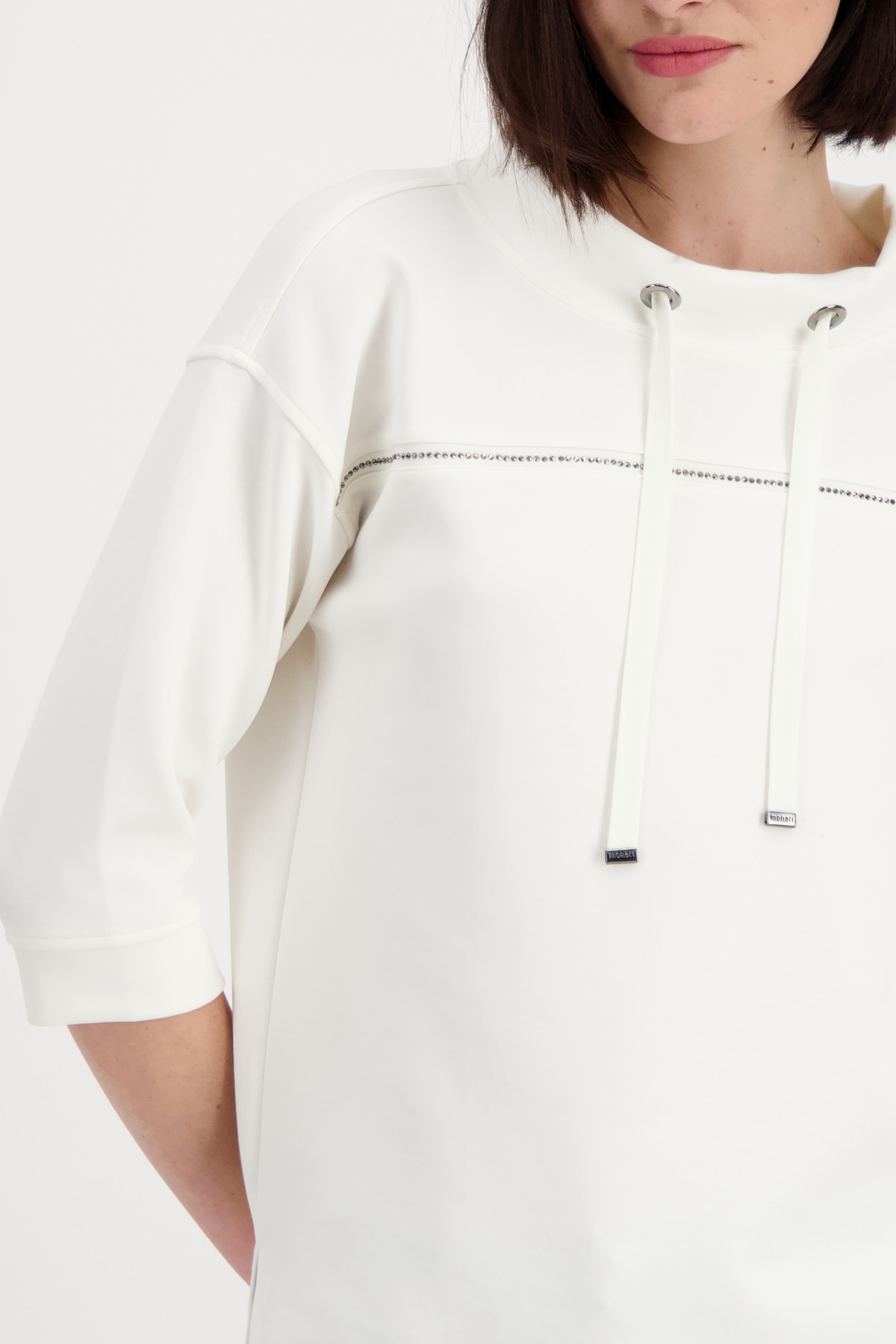 Sweat mit Glitzersteinen Monari weiss 407497