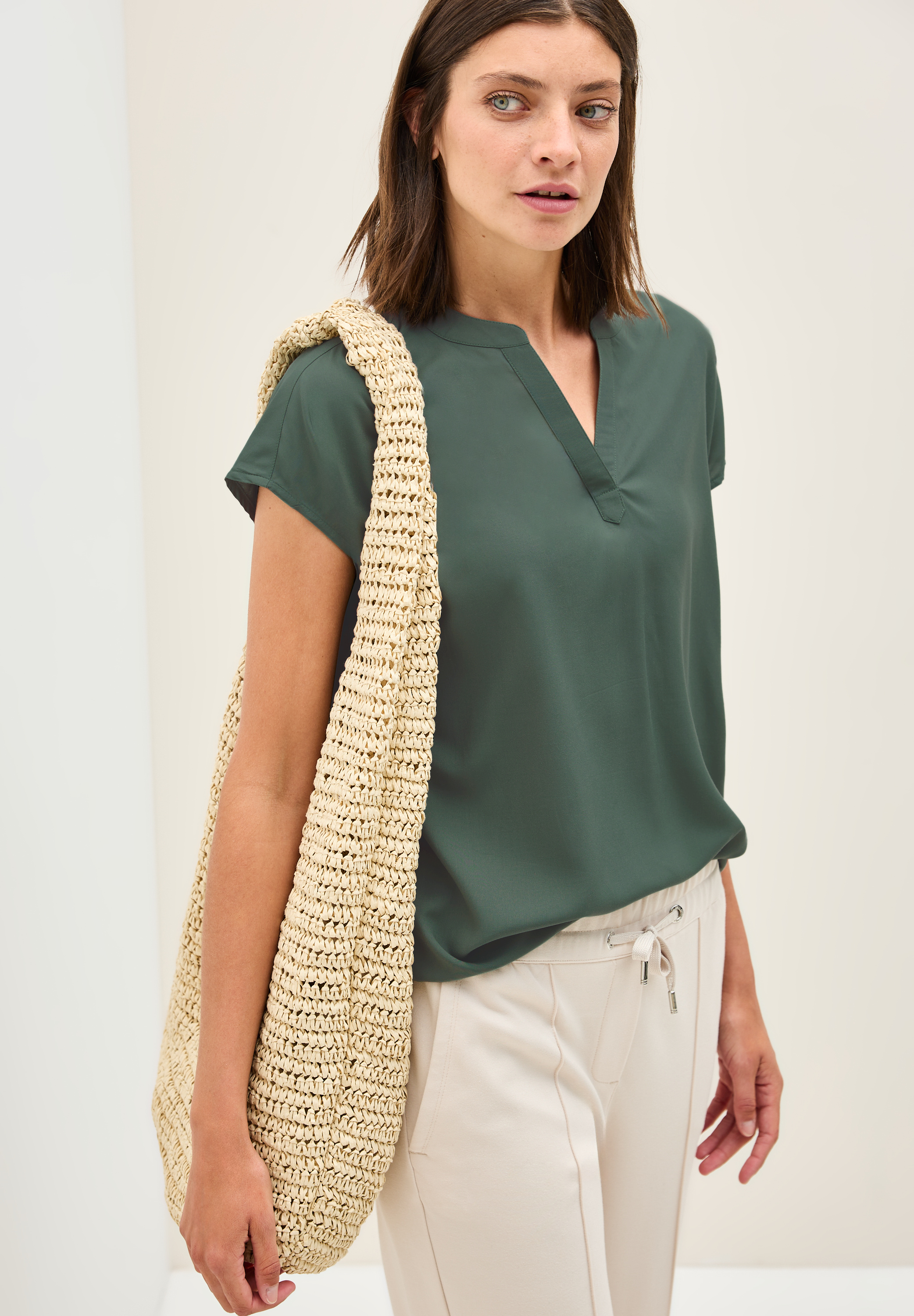 Blusenshirt in Unifarbe