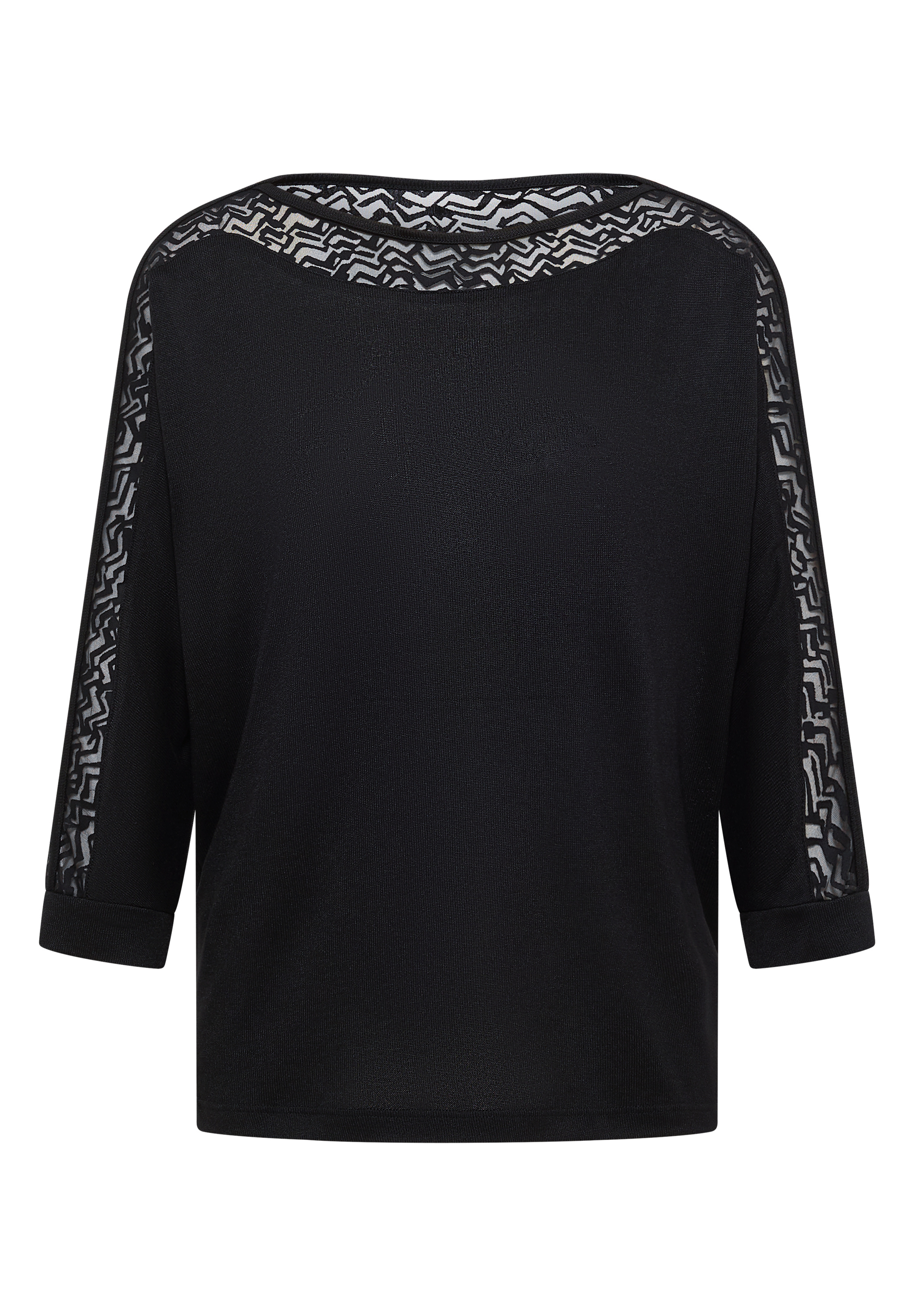 Batwing Shirt mit Mesh